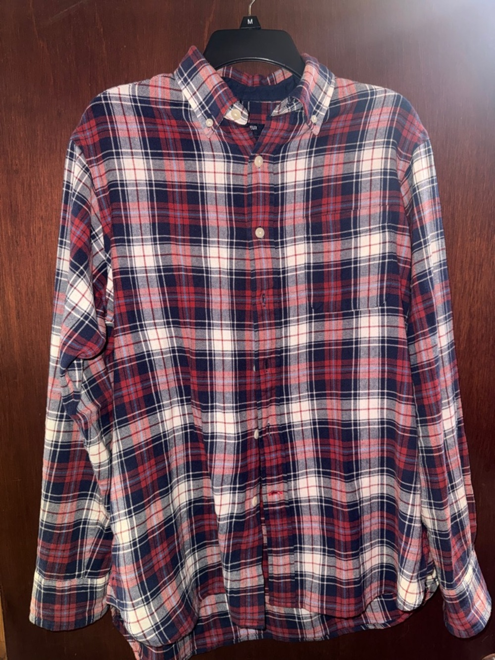 Daniel Cremieux Red, Navy & White Plaid Button-Down Shirt